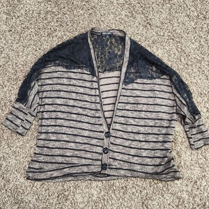 About a Girl los angeles lace button cardigan size XL Brown